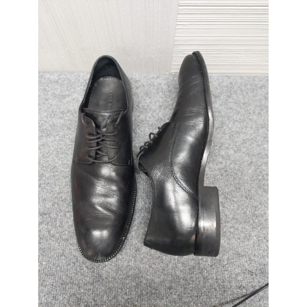 Cole Haan Men Dress Shoes 12M Black Lace Up Round Toe Comfort Logo Formal Wear